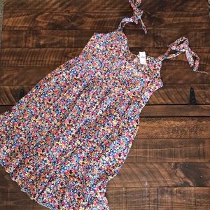 Floral midi dress with tie straps